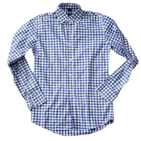 Bergdorf Goodman Blue Check Shirt S - Picture 1 of 3